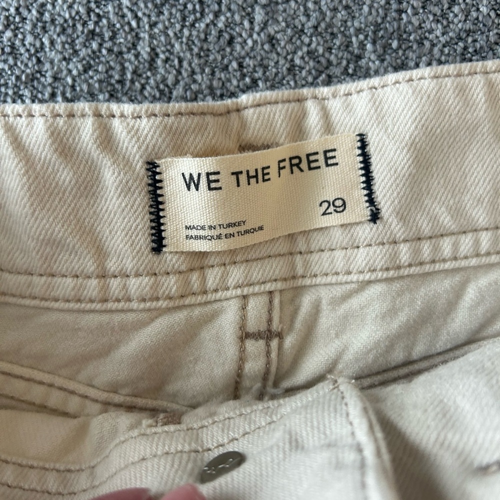 NWT FREE PEOPLE We The Free Aster Straight
Leg Jeans / Cream - Picture 7 of 9
